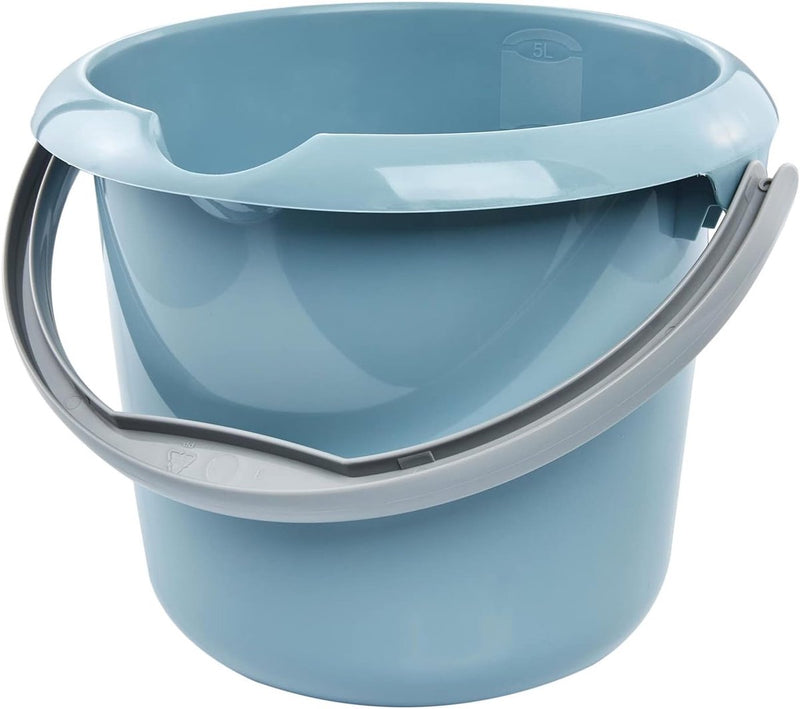 Merkloos sans marque emmer met maatverdeling - huishoud emmer tuinemmer - huishoudelijke klusjes - geïntegreerde maatverdeling - 5 liter - blauw