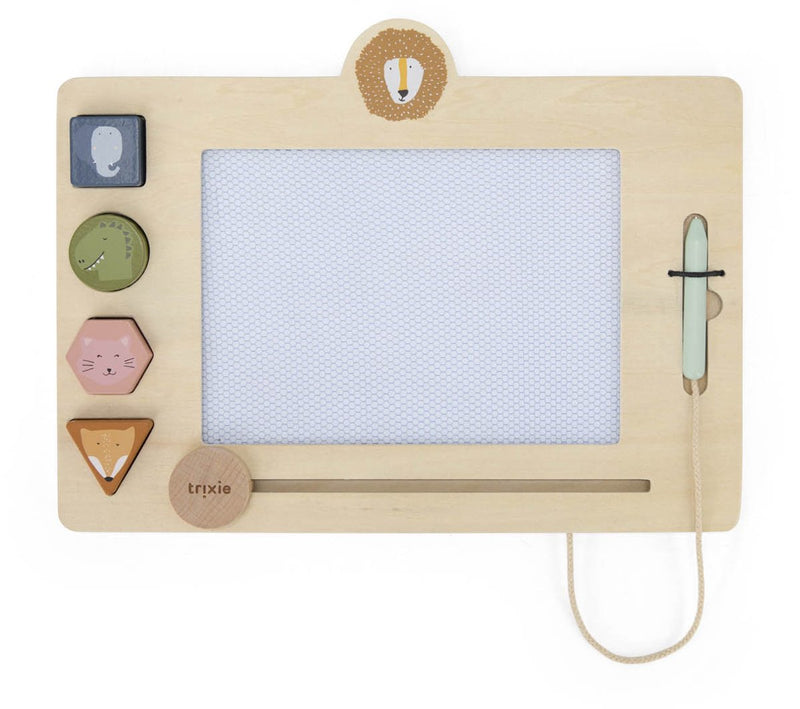 Trixie houten tekenbord magnetisch fsc hout uitwisbaar speelgoed.