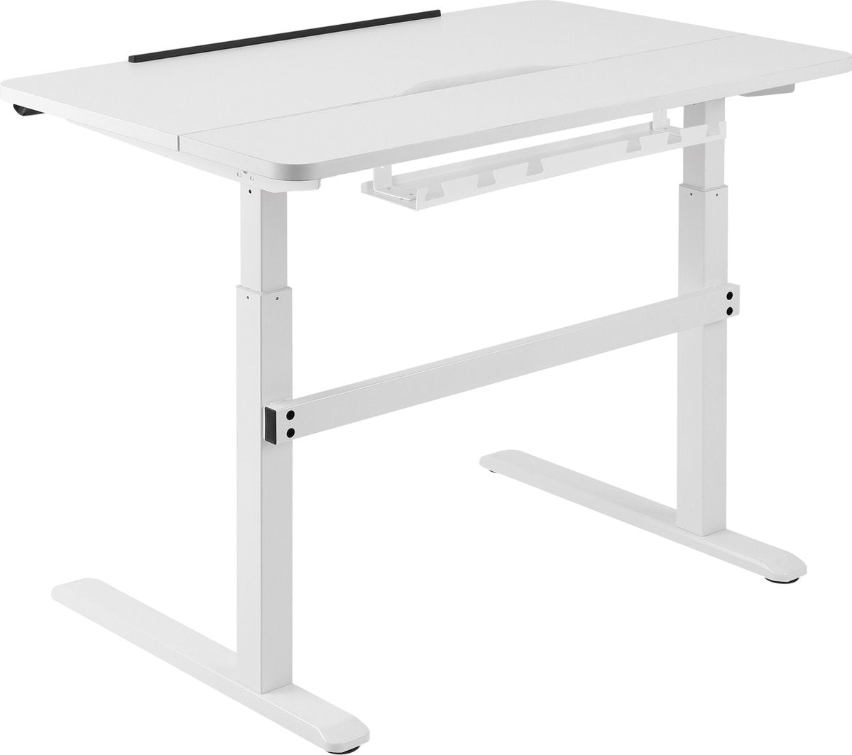 Deltaco delo-0100 elektrisch verstelbaar bureau - led paneel - kantelbaar - wit