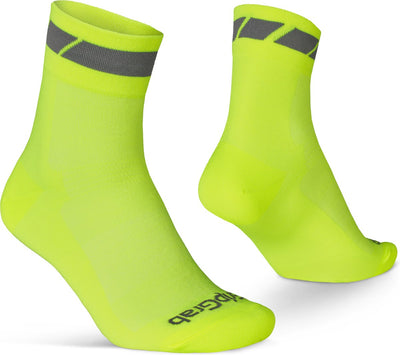 Gripgrab - classic regular cut zomer fietssokken 1 paar coolmax wielersport sokken - geel hi-vis - unisex - maat s (38-41)