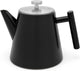 Leopold vienna - theepot dubbelwandig oslo 1 l rvs - mat zwart - inclusief theezeef