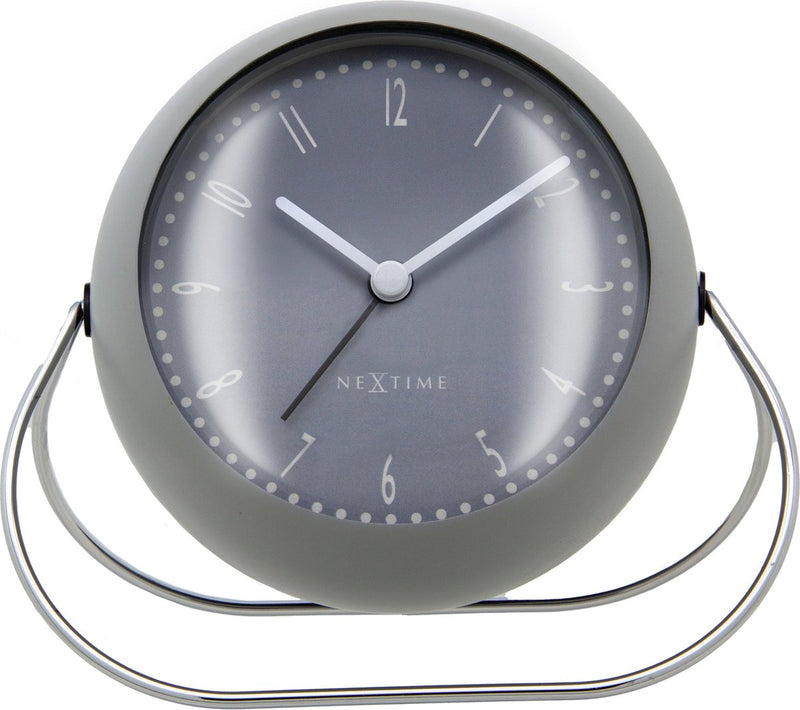 Nextime bubble alarm clock – tafelwekker – 14 × 12 × 8 cm – metaal – grijs – stil