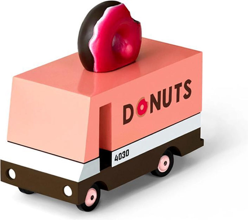Candylab candycar vans: donut van (f702) 8,4x4,1x6,5cm, wooden diecast, in giftbox, 3+