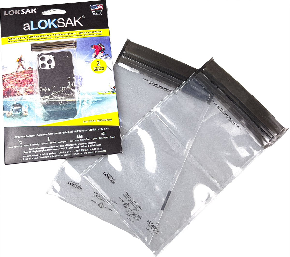 Loksak a - waterdichte hoezen - 12,1 x 20,3 cm - 2 st. - transparant