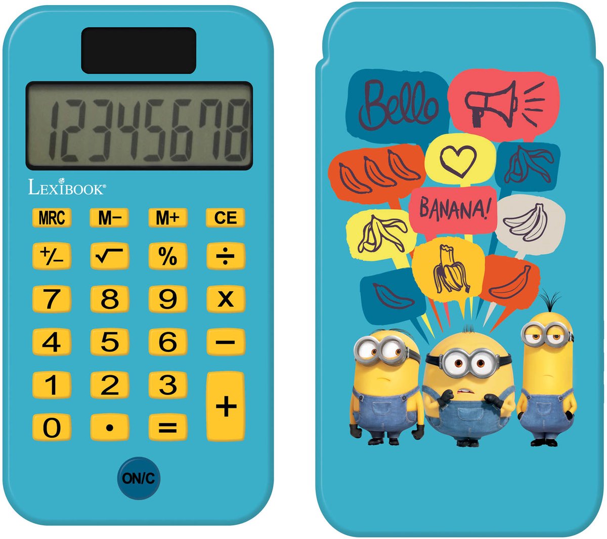 Lexibook minions 8 digits pocket rekenmachine met bescherming hoes