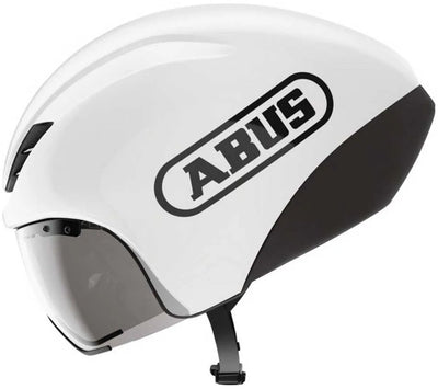 Abus fietshelm gamechanger tt 1.1 shiny white l - 57-61 cm - wit - geschikt voor gebruik op tijdritfietsen - 390 g