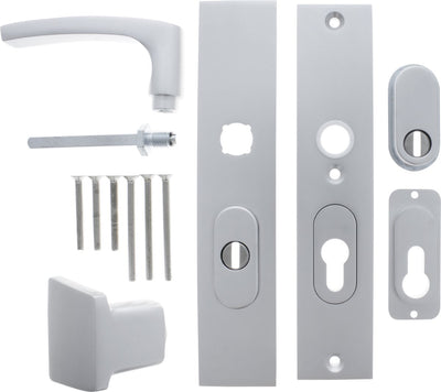 Starx veiligheidsbeslag met kerntrekbeveiliging â€“ deurbeslag aluminium â€“ duwer kruk â€“ langschild pc55 pc72mm