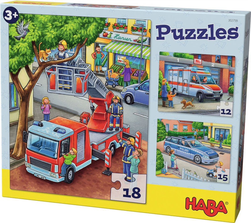 Haba puzzel - politie, brandweer hulpverlening - 12 15 18st.