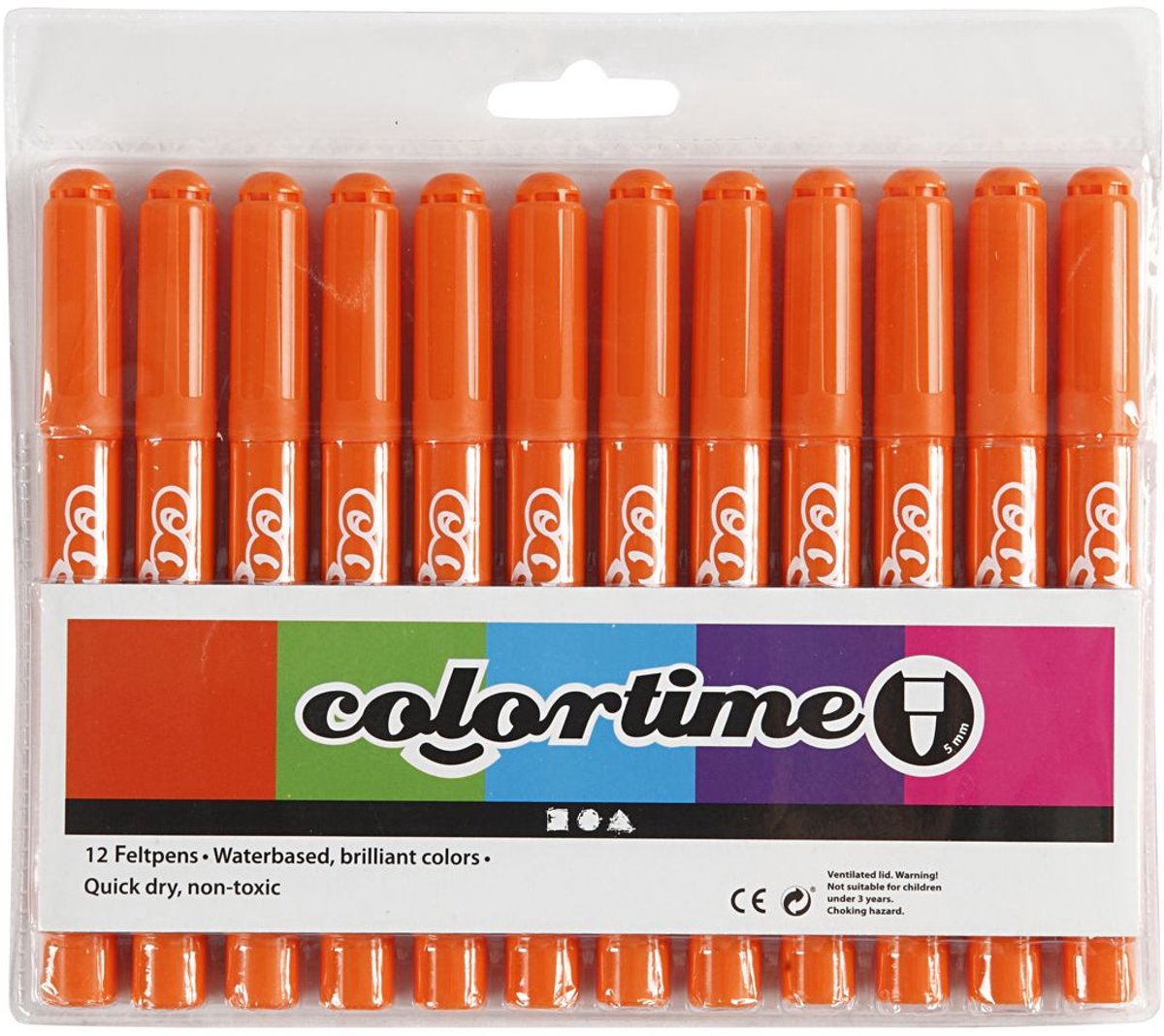 Colortime oranje jumbo stiften, 12st.