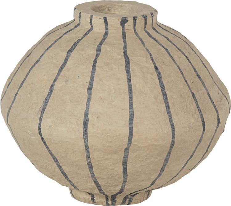 Woood karo decoratie vaas - papier mache - zand - 30x35x35