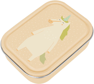 Trixie brooddoos groot - mrs. unicorn - rsv lunchbox voor kinderen - makkelijk te openen broodtrommel - 2 vakken - rvs