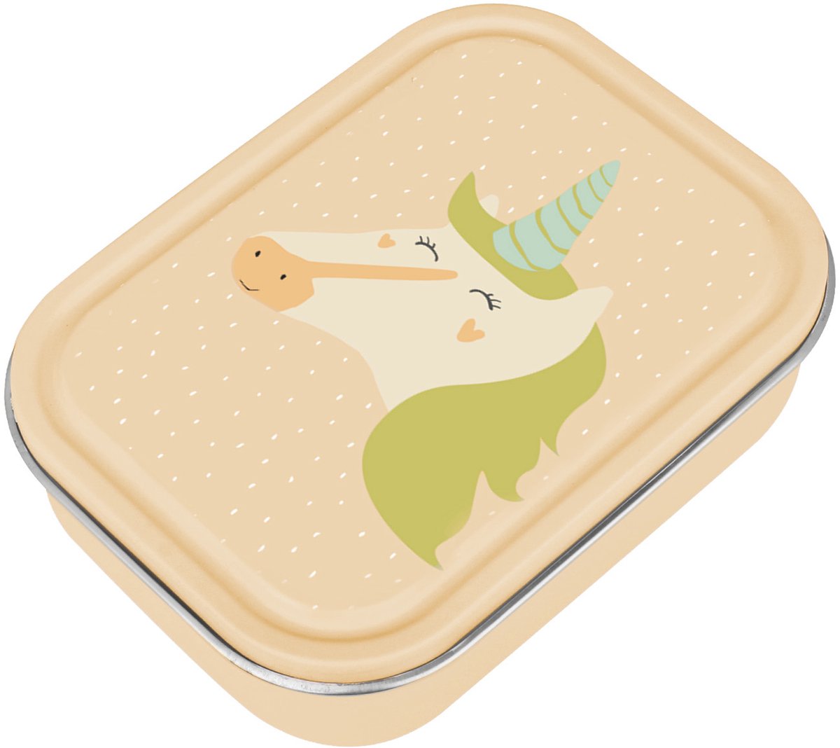 Trixie brooddoos klein - mrs. unicorn- rsv lunchbox voor kinderen - makkelijk te openen broodtrommel - rvs