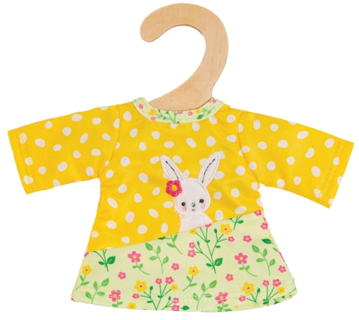 Heless poppenjurk bunny lou - tuniekjurk voor babypoppen 20-25 cm.