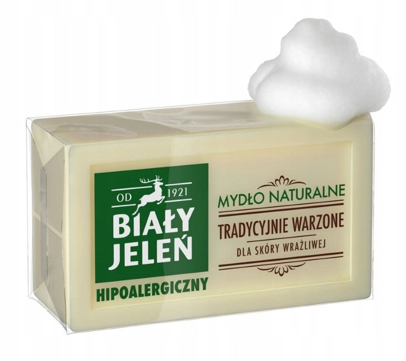Biały jeleń hipoallergeen - natuurlijke zeepblok - bezzapachig - 150g - vegan