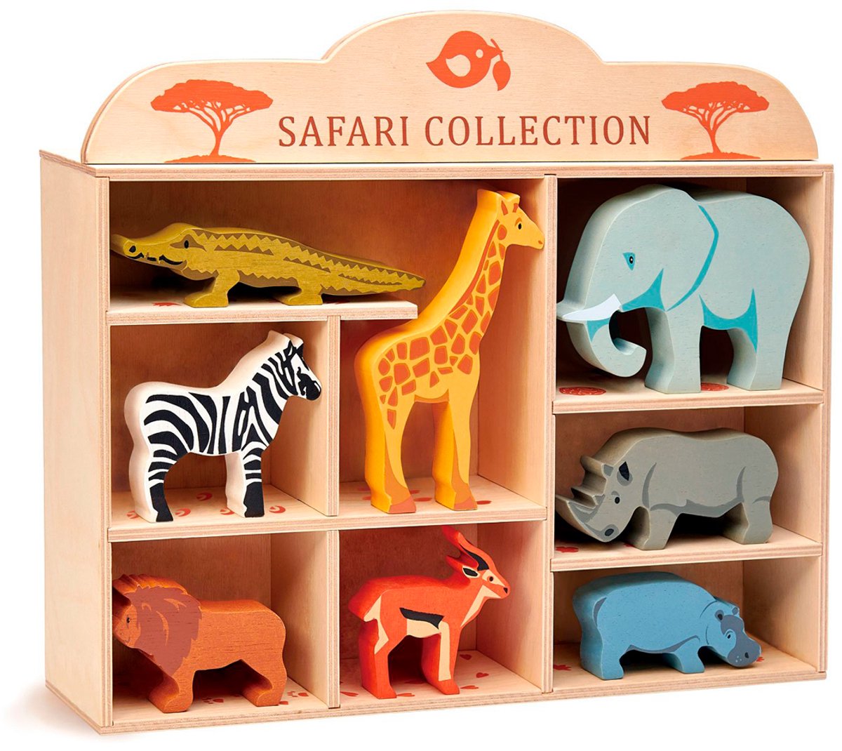 Tender leaf toys dierenset safari 37 x 32 cm hout 9-delig