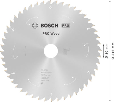 Bosch professional pro wood - cirkelzaagblad - cordless cirkelzaagblad, 216 x 1,7 x 30 mm, t48