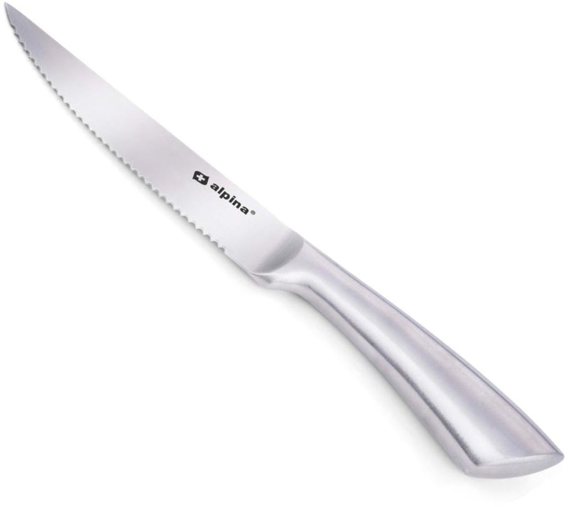 Alpina steakmessen in houten doos - rvs - in bewaardoos - steakmes 22,5 cm - rvs