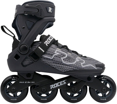 Roces r-evo 84 skeelers – 84mm – softboot – extra comfort stabiliteit – heel lock easy entry – abec-7 – fitness inline skates – heren dames – zwart antraciet – maat 44