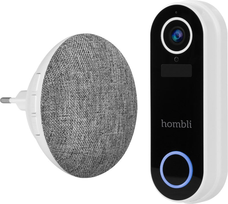 Hombli slimme deurbel 2 - 1080p video deurbel en chime promopakket, tweewegsgesprek, bewegingsdetectie, microsd en cloudopslag - wit