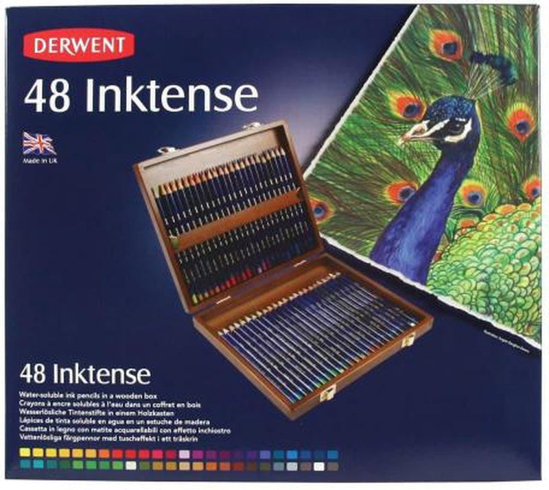 Derwent - inktense pencil wooden box with 48 pencils