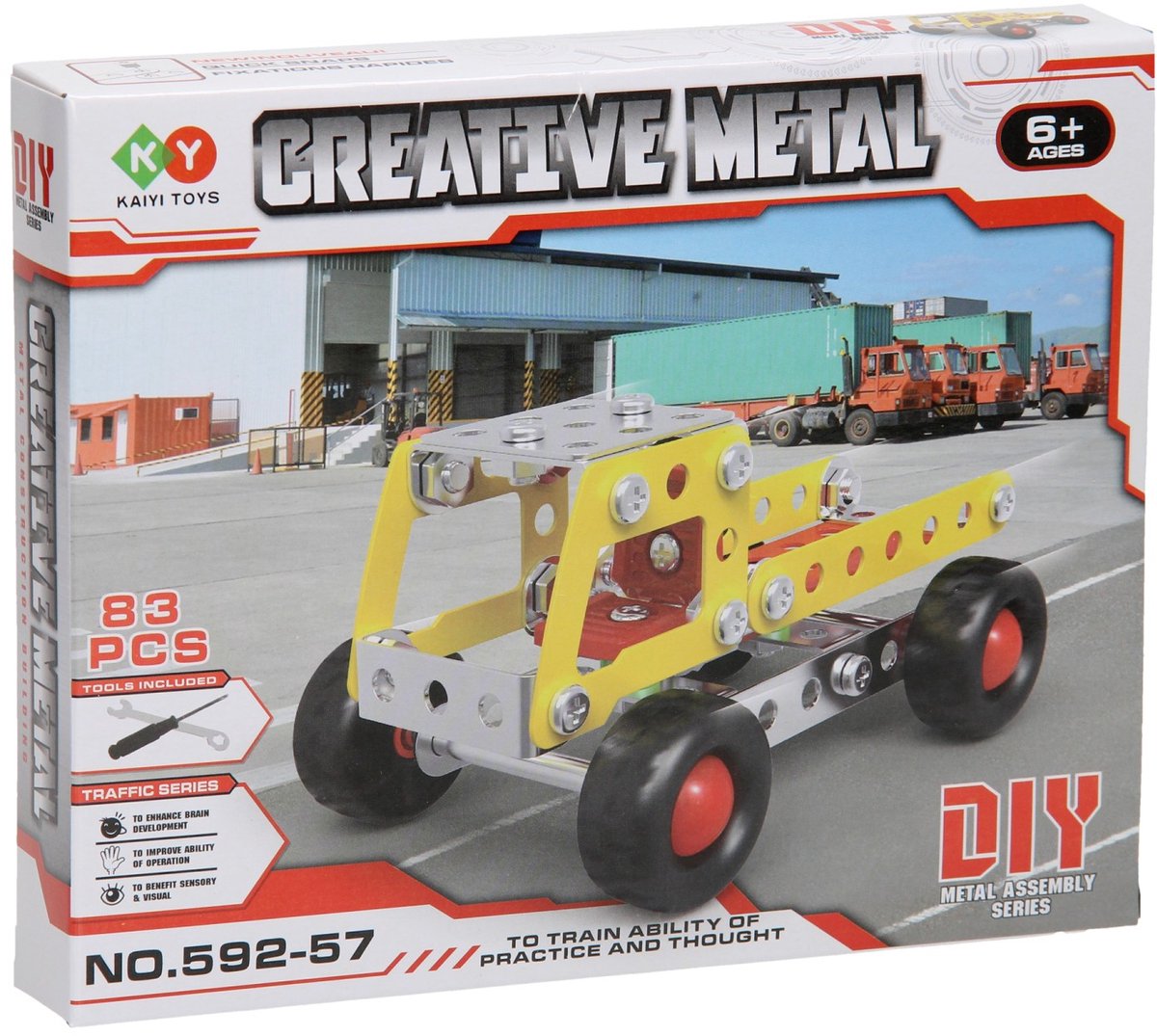 Lobbes constructieset metaal kiepwagen, 83dlg.