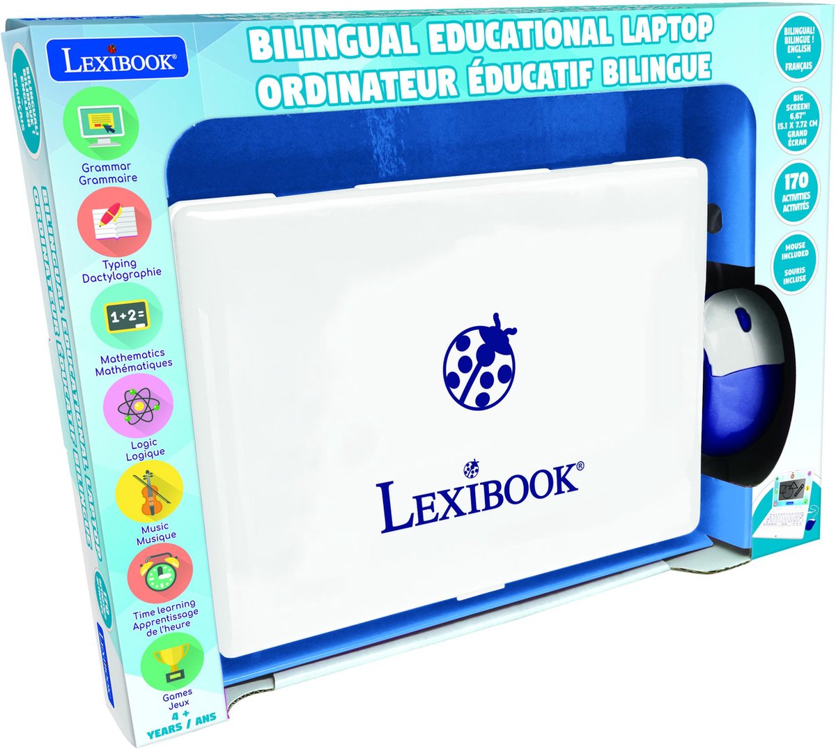 Lexibook ordinateur portable 6.7” éducatif bilingue anglais et français