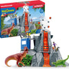 Schleich dinosaurus - de grote vulkaan expeditie - dino speelgoed - kinderspeelgoed - dino speelgoed - t-rex, ankylosaurus en uitbarstende vulkaan - 36 onderdelen