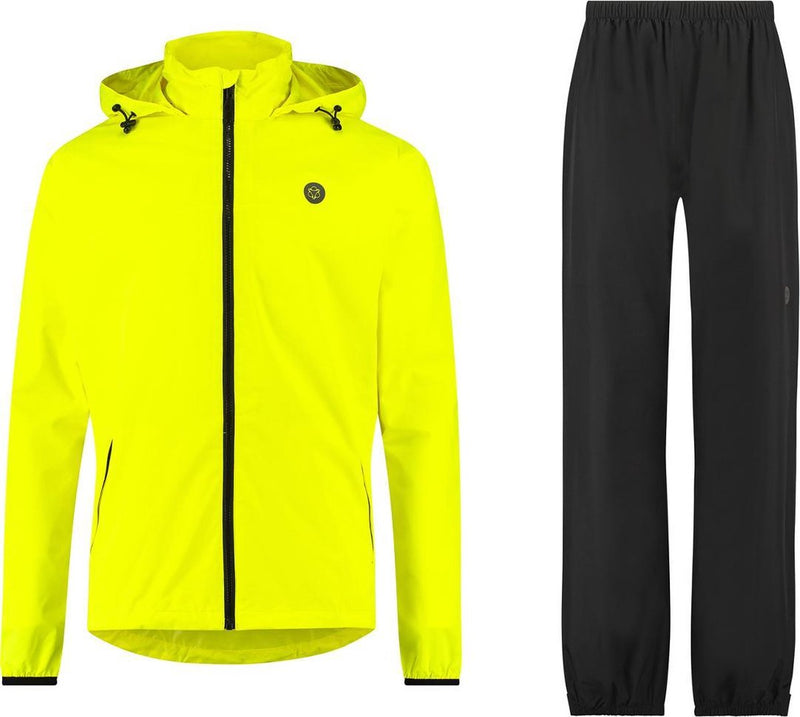 Agu go regenpak essential unisex - geel - l - dames heren - waterdicht ademend