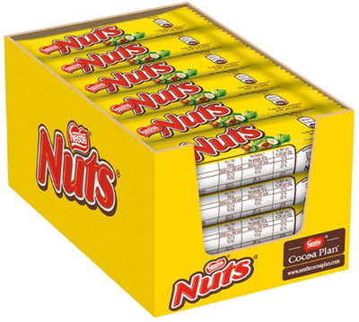 Nuts chocolade reep - melkchocolade met nougat, karamel en hazelnoten - 24 stuks