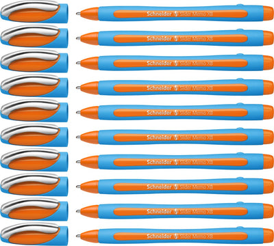 Schneider schrijfwaren schneider balpen - slider memo - penpunt xb - schrijfbreedte 1,4mm - oranje - 10 stuks - s-150206-10