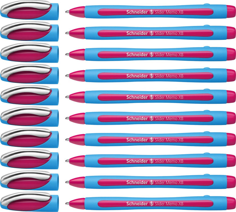 Schneider schrijfwaren schneider balpen - slider memo - xb - 1,4mm - roze - 10 stuks - s-150209-10