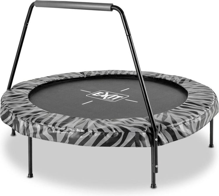 Exit toys exit tiggy trampoline ø140cm - met beugel - rond - kindertrampoline - zwart grijs