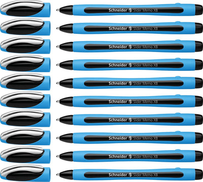 Schneider schrijfwaren schneider balpen - slider memo - xb - 1,4mm - zwart - 10 stuks - s-150201-10