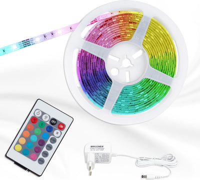 Briloner leuchten - led strip 3m, 12 watt, incl. afstandsbediening, rgb, incl. kleurverandering, zelfklevend, inkortbaar, wit, 3.000mm (l), 2267-090p