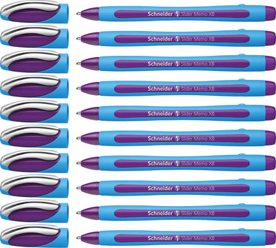 Schneider schrijfwaren schneider balpen - slider memo - xb - 1,4mm - violet - 10 stuks - s-150208-10