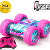 Exost rc 360 cross flash stuntauto roze 1:18 - flashing wheels - incl. oplaadbare batterij - rc auto