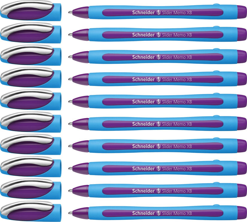 Schneider schrijfwaren schneider balpen - slider memo - xb - 1,4mm - violet - 10 stuks - s-150208-10