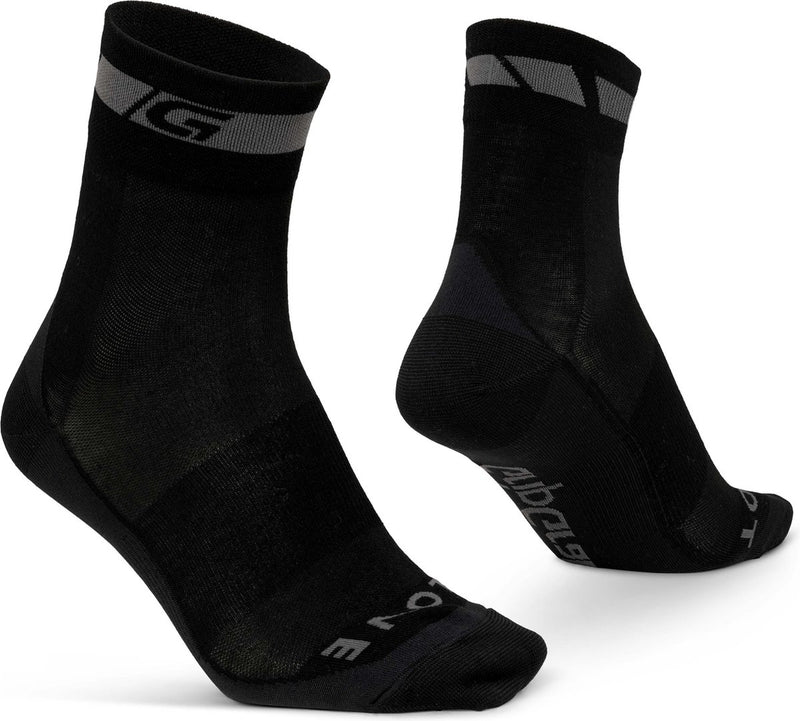 Gripgrab - merino regular cut fietssokken 1 paar wieler sokken - zwart - unisex - maat l (44-47)