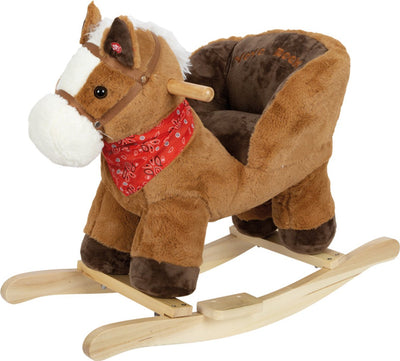 Small foot - houten schommelpaard bruin met zitje en geluid