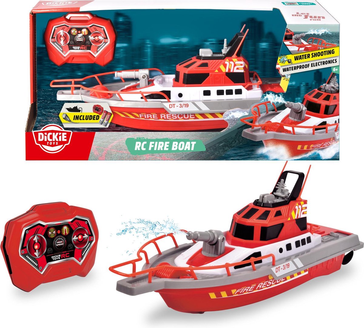 Dickie - rc boot - rc voertuig - brandweer
