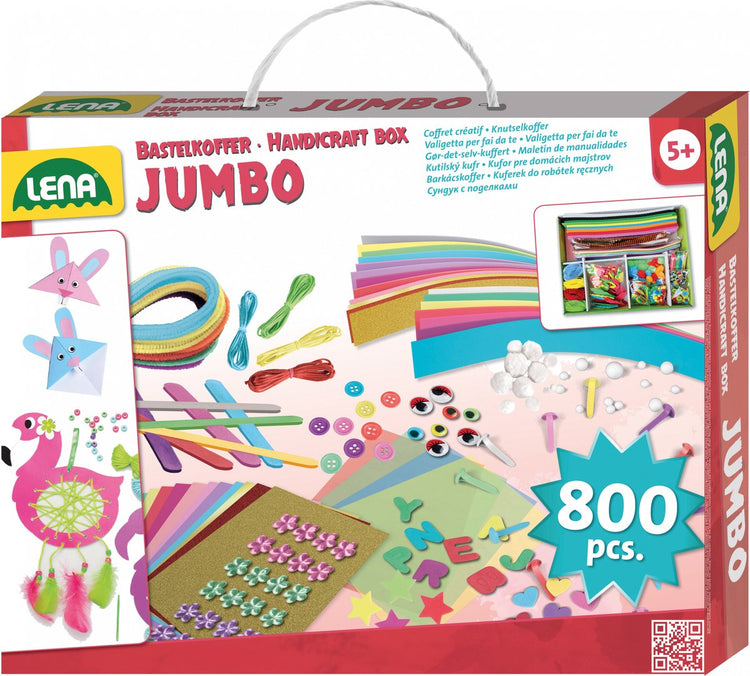 Lena creatief knutselkoffer jumbo roze 800 onderdelen