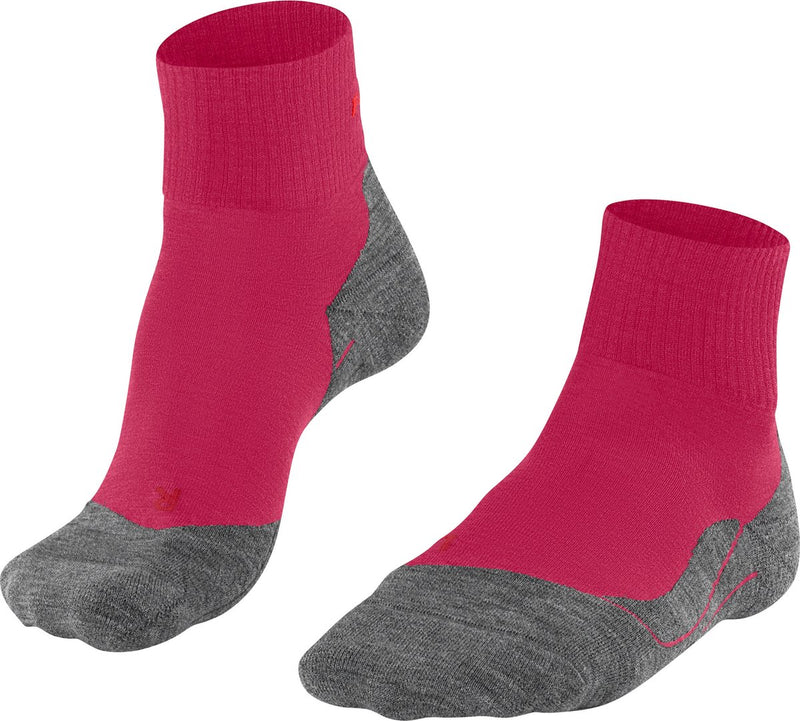 Falke tk5 short anti-blaar dun wol functioneel materiaal wandelsokken dames rood - maat 37-38