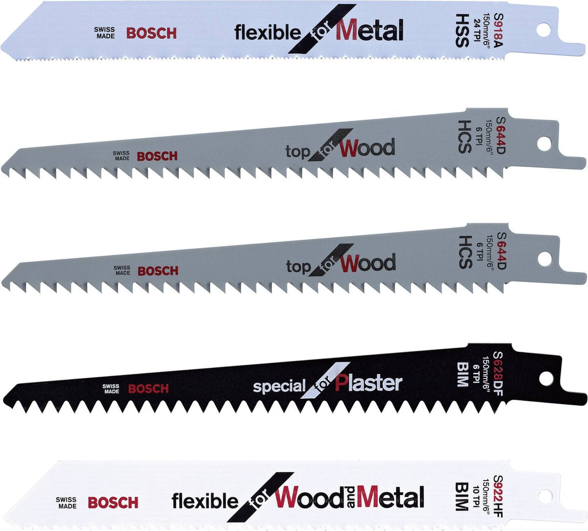 Bosch messerset systeemaccessoires 5 stuks - f016800307