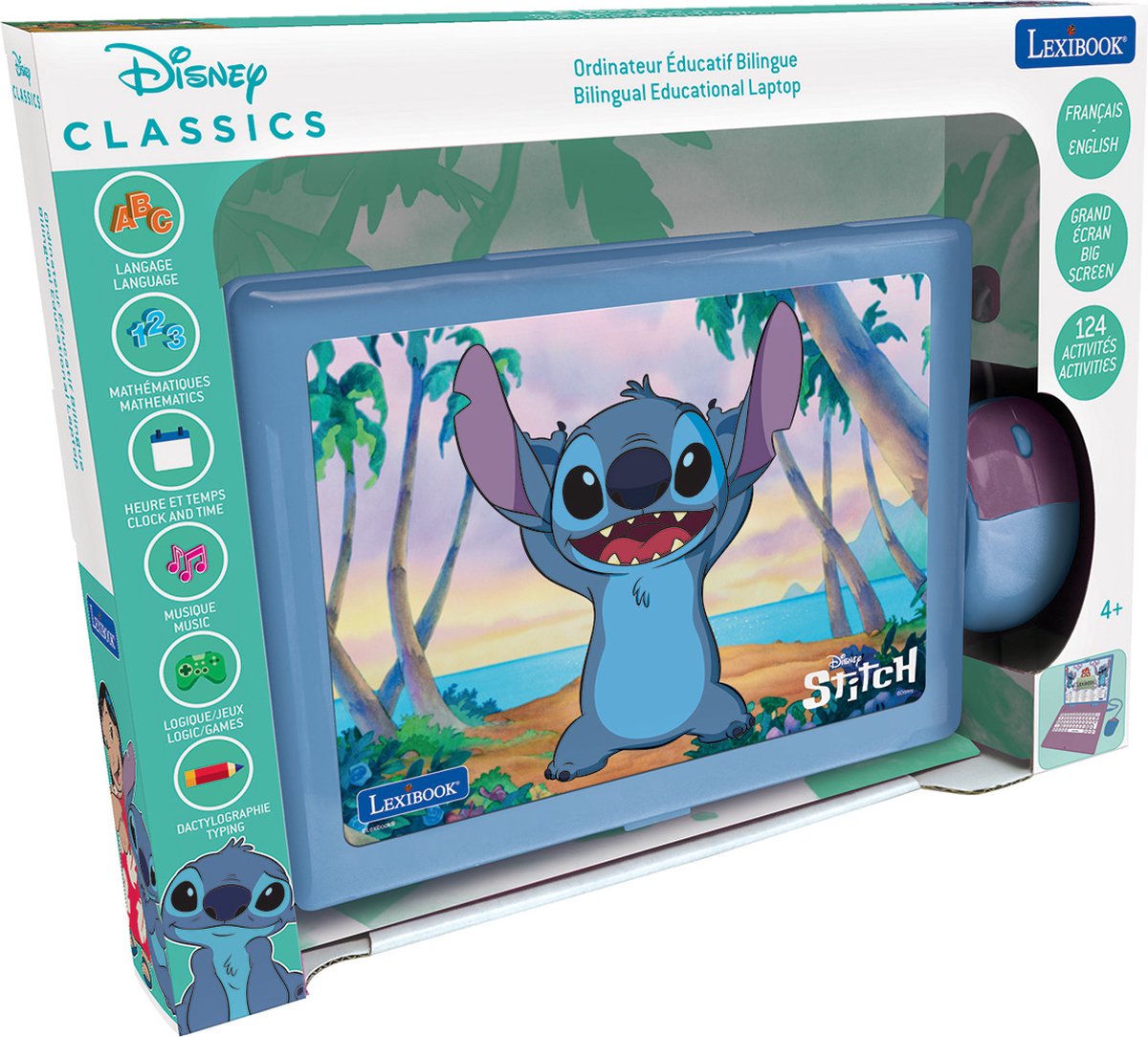 Lexibook ordinateur portable éducatif bilingue stitch (fr en)