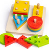 Bigjigs speelgoed bigjigs houten vormen stapelspel, 17dlg.