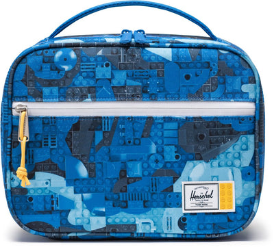 Herschel thermische zak lego pop quiz lunch box little abstract bricks blue blauw