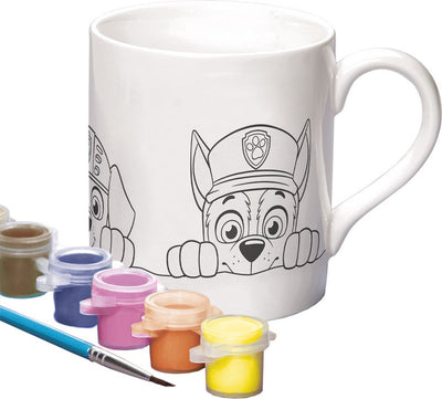 Totum paw patrol speelgoed inkleur beker mok beschilderen - knutselen keramiek incl. verf en penseel creatief speelgoed cadeau jongens en meisjes