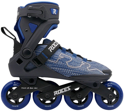 Roces r-evo 84 skeelers – 84mm – softboot – extra comfort stabiliteit – heel lock easy entry – abec-7 – fitness inline skates – heren dames – zwart blauw – maat 45