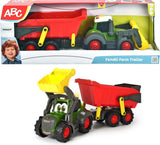 Dickie abc fendti tractor met aanhanger en boerderij - afbeelding 1