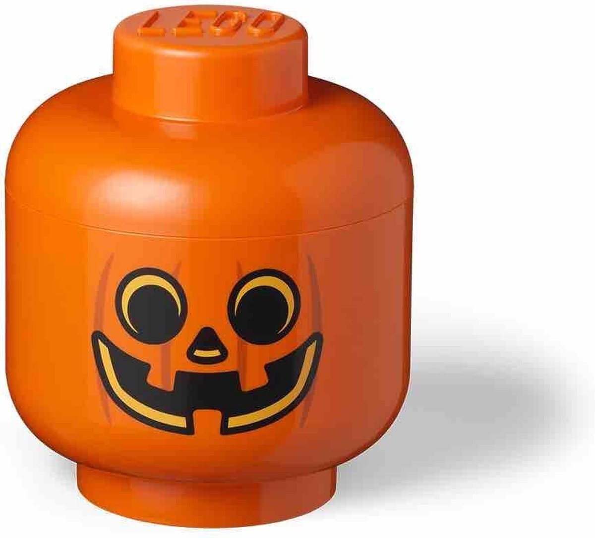 Lego opbergbox iconic hoofd pompoen 24 cm, oranje -